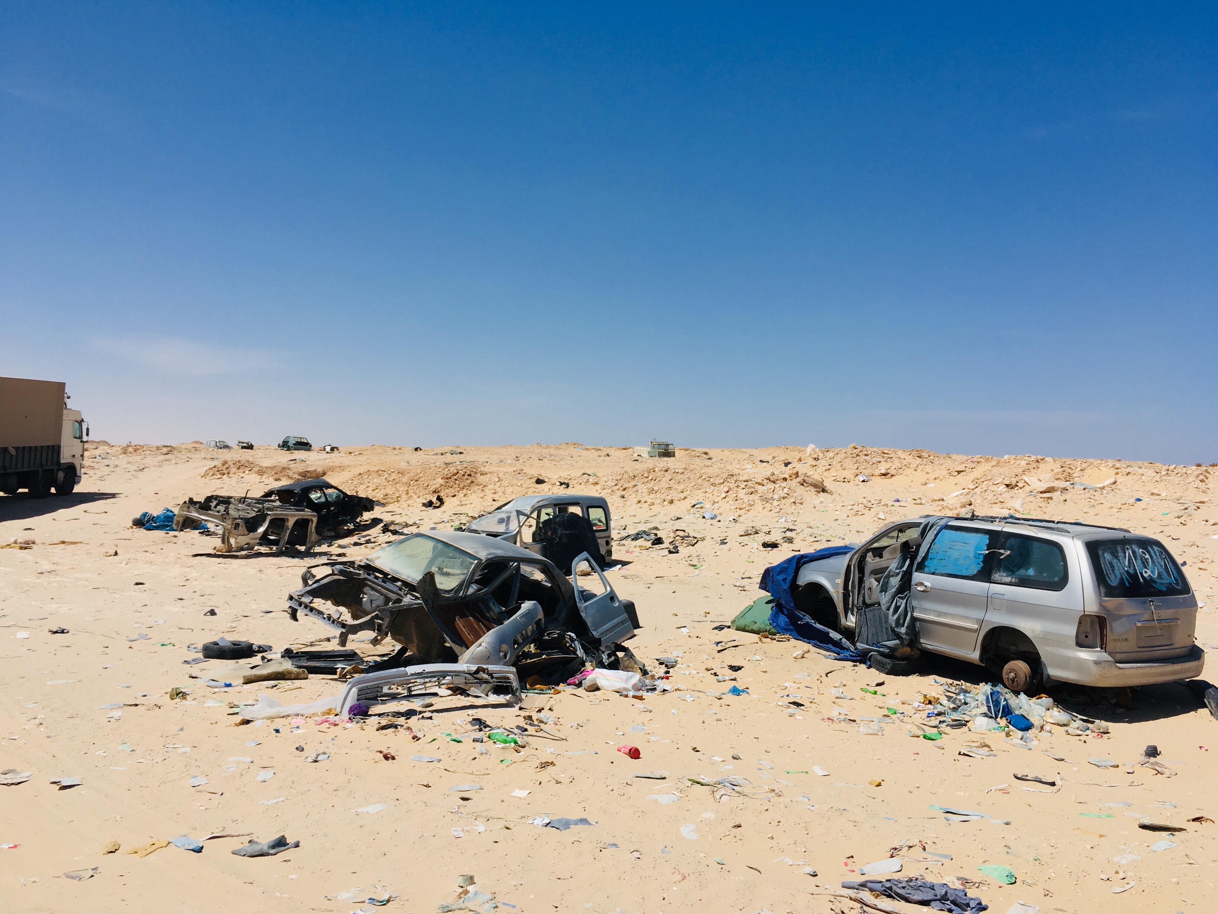Abandoned cars in the No man’s land