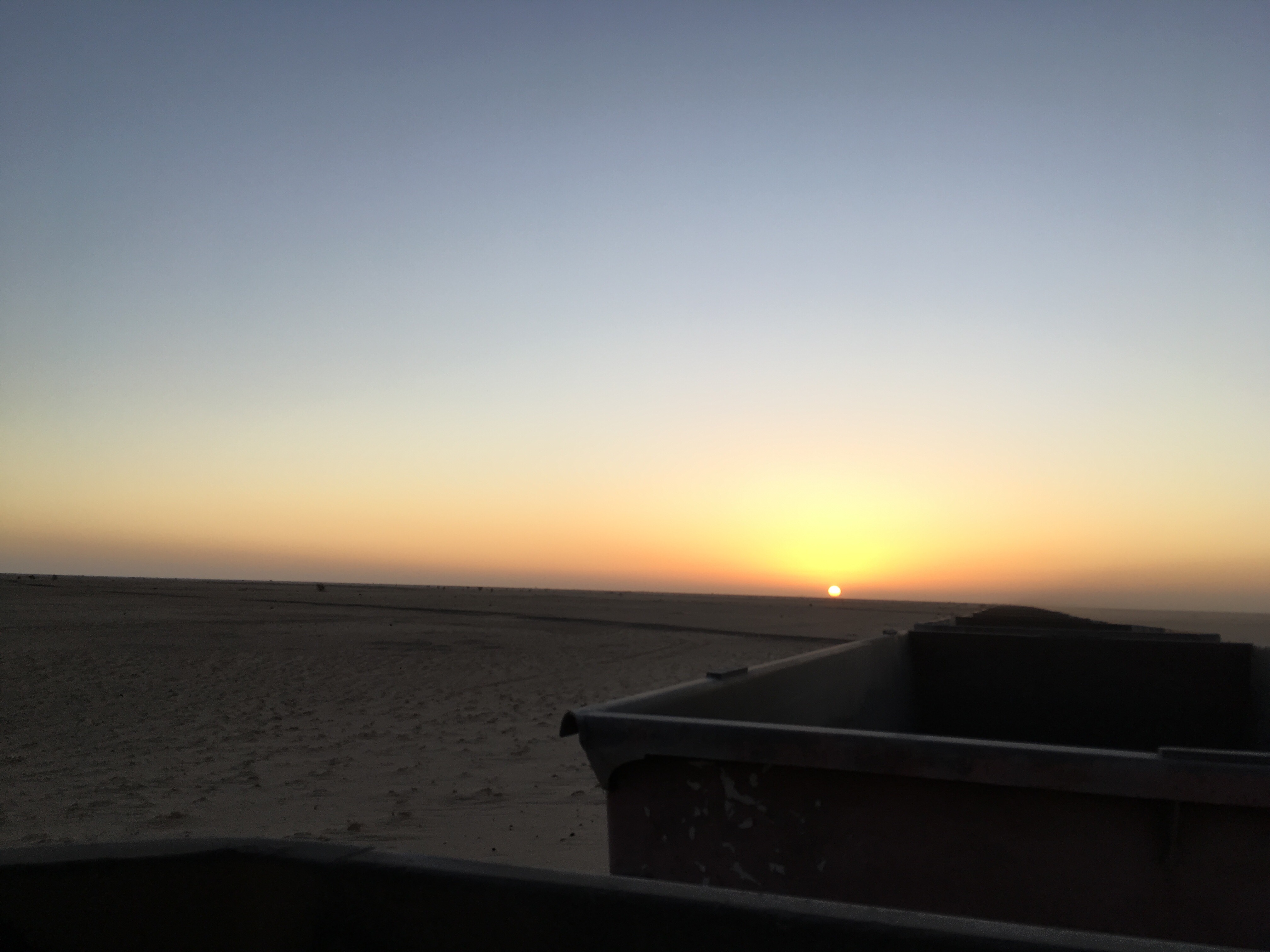 Sunrise in the iron train