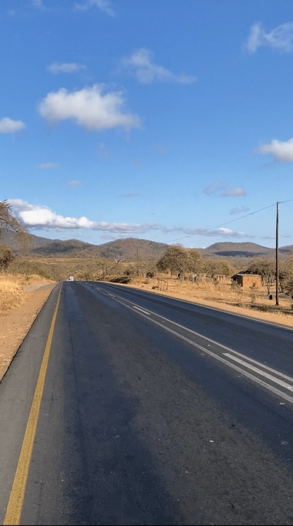 The view on the mountains while cycling to Lusaka 