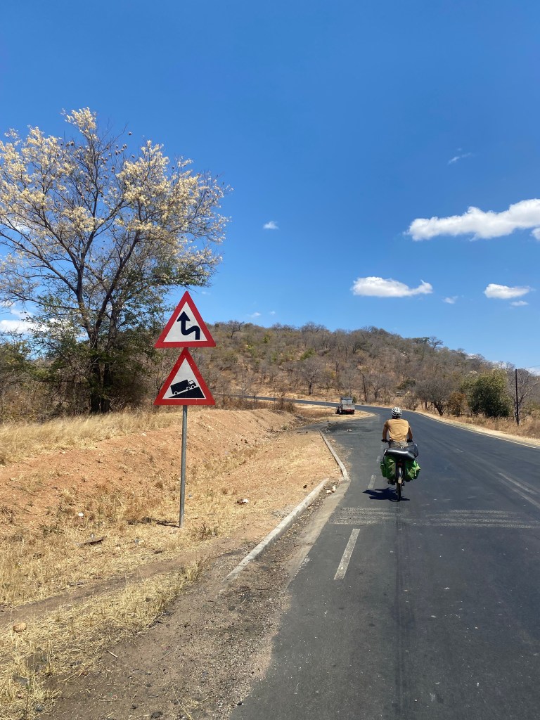 Road sign while cycling to lusaka