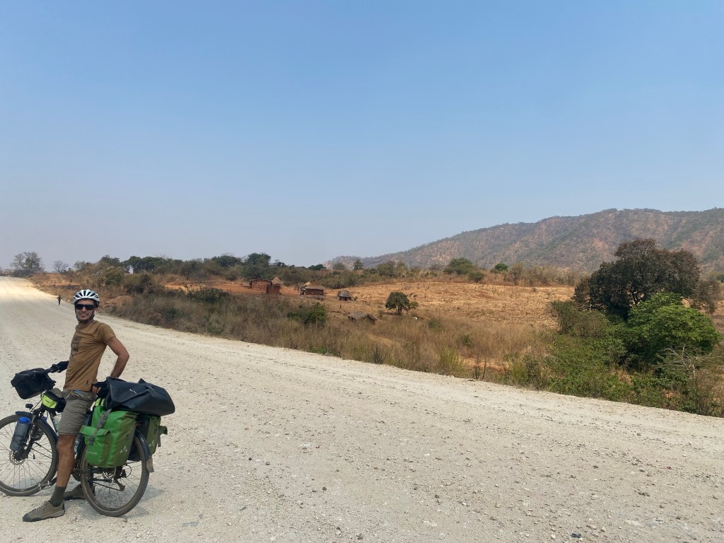 Road to chirundu with some small villages and mountains ​