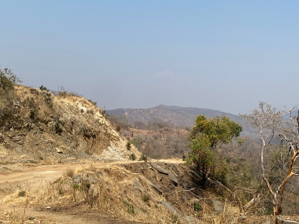 Cycling with javi through the dirt road from Lusaka to chirundu 