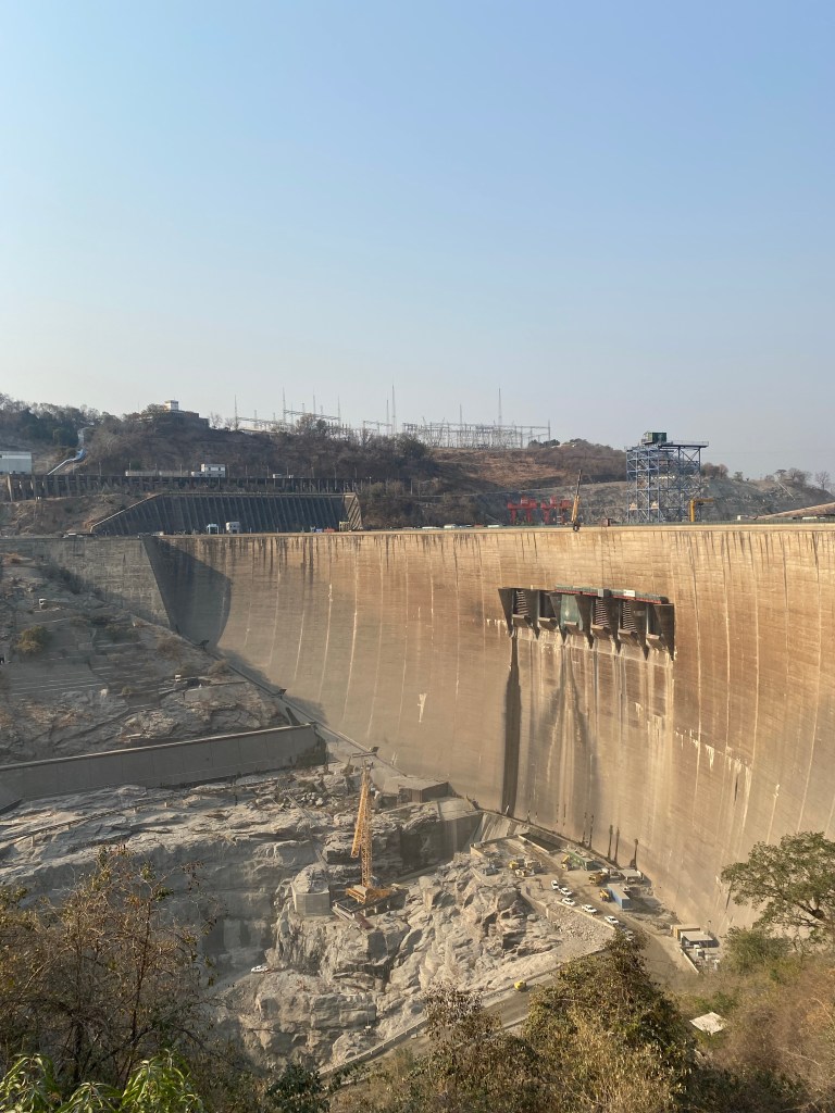 View of the kariba lake when crossing the border