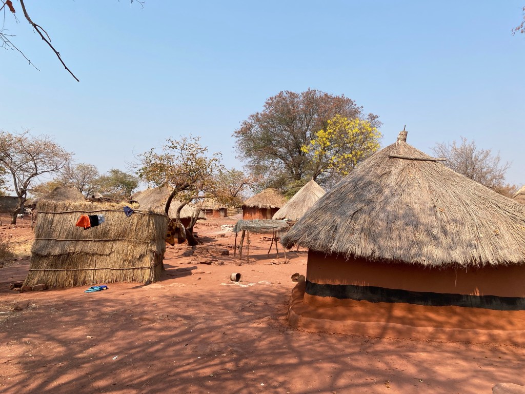 Traditional houses in a fisherman village in Zimbabwe