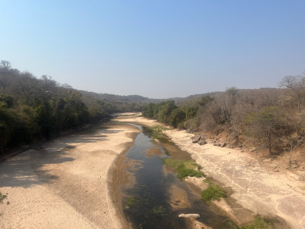 Cycling past dry rivers in Zimbabwe