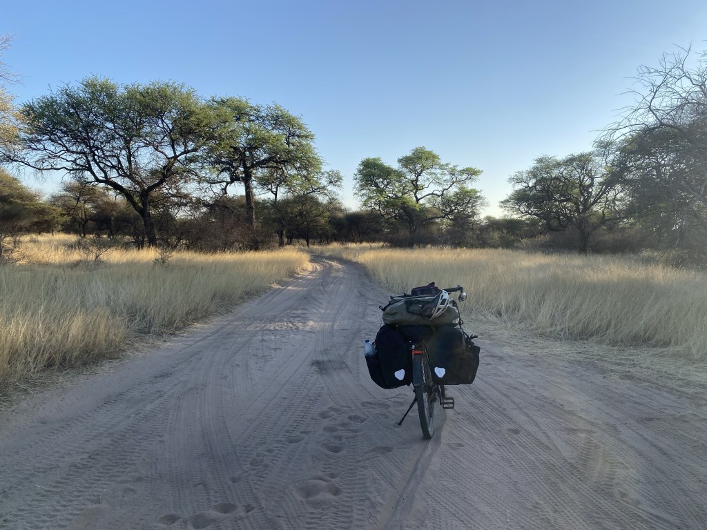 A bicycle in deep sand in Botswana 