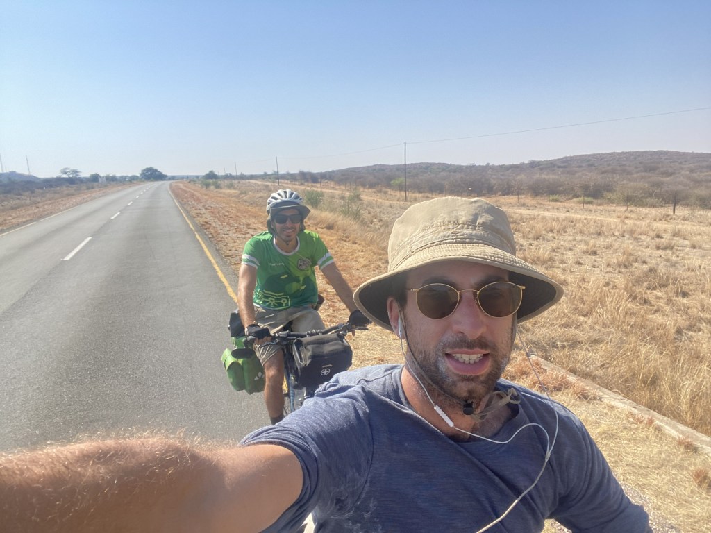Two cyclist on the road from gobabis to Seeis 