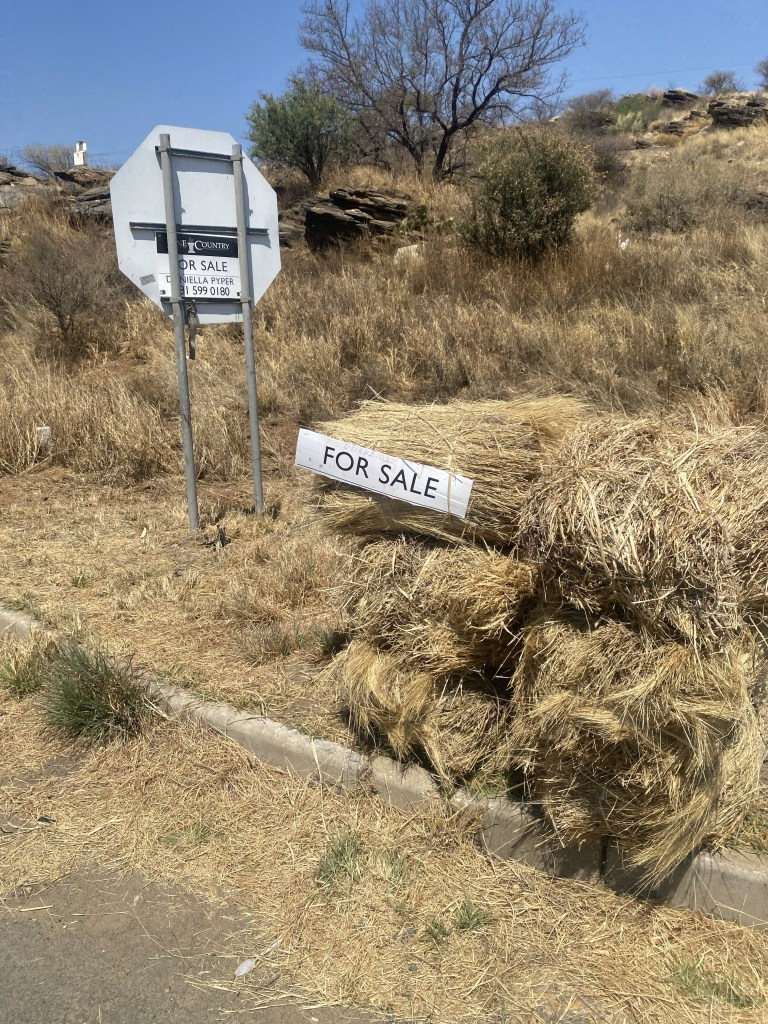 A haystack at the entrance of Windhoek